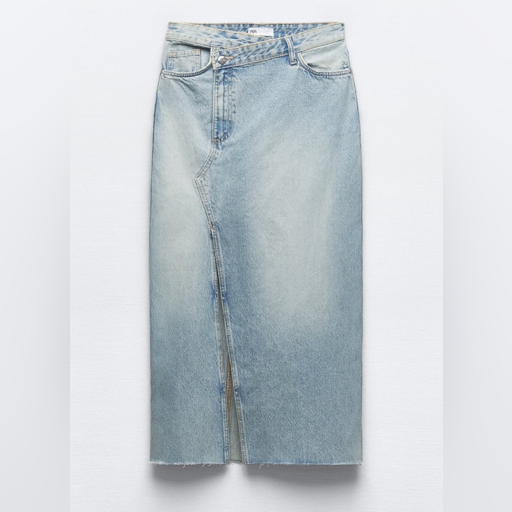 Zara long denim skirt